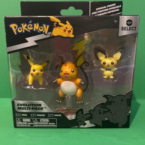Jazwares Other - Pokémon Evolution Multi-Pack with Pikachu, Raichu, and Pichu